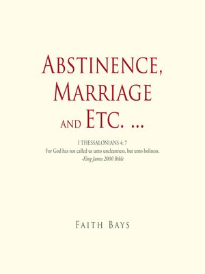 cover image of Abstinence, Marriage and Etc. ...